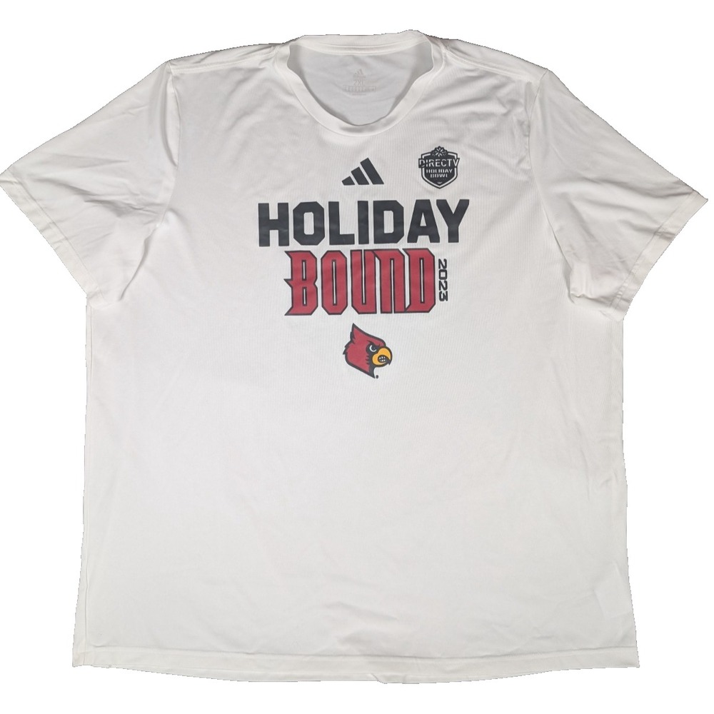 Louisville Cardinals | Adidas | White | Mens | Holiday Bound T-Shirt 2022 | 2XL
